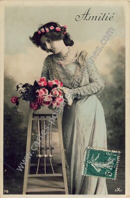 Carte postale ancienne Amilié — Amitie — Fantaisie