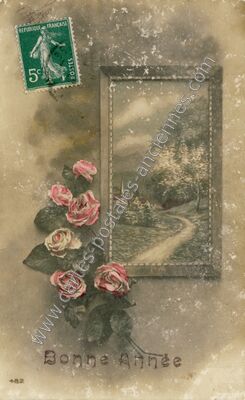 Carte postale ancienne Bonne Annee — Bonne Annee — Fantaisie