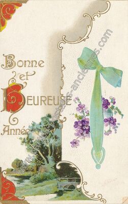 Carte postale ancienne Bonne et Heureuse Année — Bonne Annee — Fantaisie