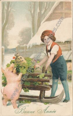 Carte postale ancienne Bonne Annee — Bonne Annee — Fantaisie