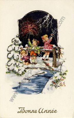 Carte postale ancienne Bonne Annee — Bonne Annee — Fantaisie