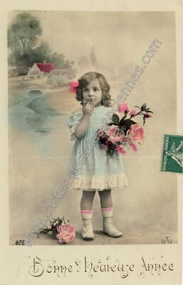 Carte postale ancienne Bonne Heureuse Année — Bonne et Heureuse An — Fantaisie
