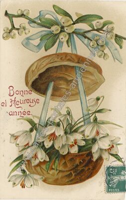 Carte postale ancienne Bonne et Heureuse Annee — Bonne et Heureuse An — Fantaisie