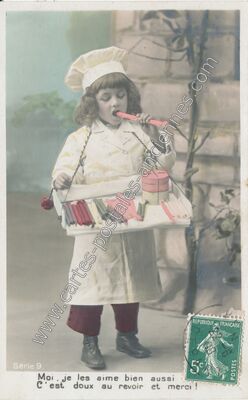 Carte postale ancienne Moi, je les aime bien aussi — Confiseur — Fantaisie