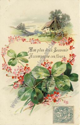 Carte postale ancienne Mon plus doux Souvenir Accompagne ces fleurs — Doux Souvenir — Fantaisie