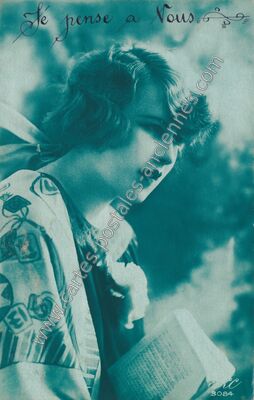 Carte postale ancienne Je pense a Vous — Femme — Fantaisie