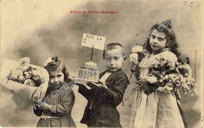 Carte postale ancienne Fêtes et Porte-Bonheur — Fete et Porte Bonheu — Fantaisie