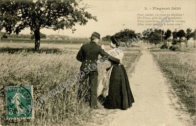 Carte postale ancienne Flagrant Delit — Flagrant Delit — Fantaisie