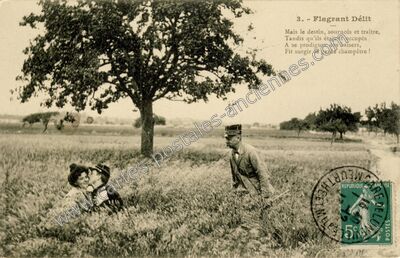 Carte postale ancienne Flagrant Delit — Flagrant Delit — Fantaisie