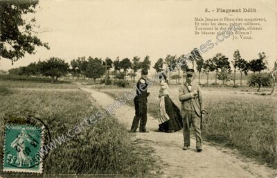 Carte postale ancienne Flagrant Delit — Flagrant Delit — Fantaisie