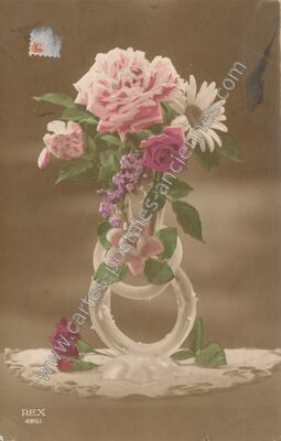 Carte postale ancienne Fleurs — Fleurs — Fantaisie