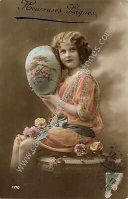 Carte postale ancienne Heureuses Paques — Heureuses Paques — Fantaisie