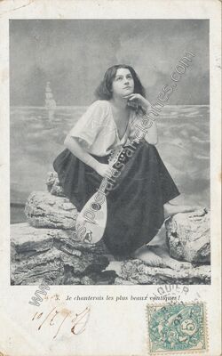 Carte postale ancienne Je chanterais les plus beaux cantiques ! — L'Exilee — Fantaisie