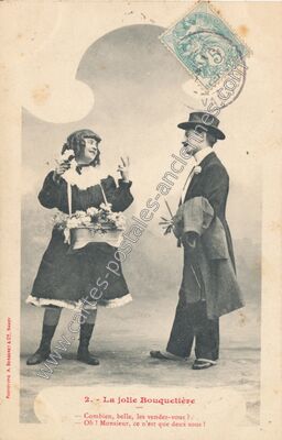 Carte postale ancienne La jolie Bouquetière — La Bouquetiere — Fantaisie