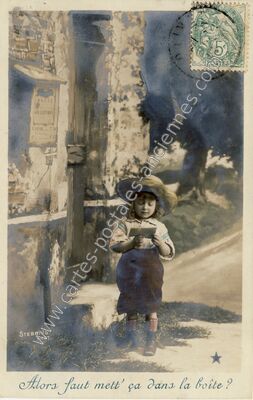 Carte postale ancienne La boîte aux lettres — La Lettre — Fantaisie