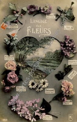 Carte postale ancienne Langage des Fleurs — Langage des Fleurs — Fantaisie