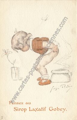 Carte postale ancienne Sirop Laxatif Gobey — Laxatif — Fantaisie