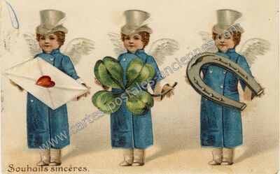 Carte postale ancienne Souhaits Sinceres — Souhaits Sinceres — Fantaisie