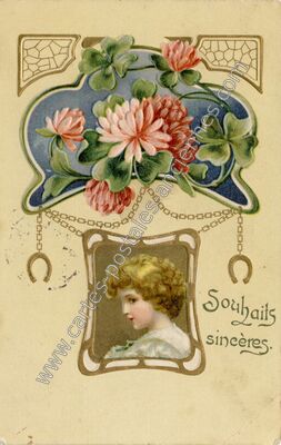 Carte postale ancienne Souhaits Sinceres — Souhaits Sinceres — Fantaisie
