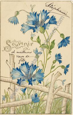 Carte postale ancienne Souvenir et meilleurs vœux de fête — Souvenir — Fantaisie