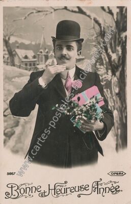 Carte postale ancienne Bonne et Heureuse Année — Bonne et Heureuse An — Fantaisie