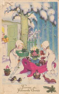 Carte postale ancienne Bonne et Heureuse Année — Bonne et Heureuse An — Fantaisie