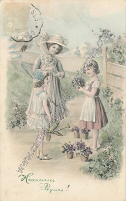 Carte postale ancienne Heureuses Paques — Heureuses Paques — Fantaisie