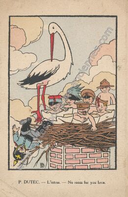 Carte postale ancienne L'intrus — No Room for You — Fantaisie