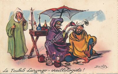 Carte postale ancienne Le Toubib Laryngo - oreillologiste ! — Toubib — Fantaisie