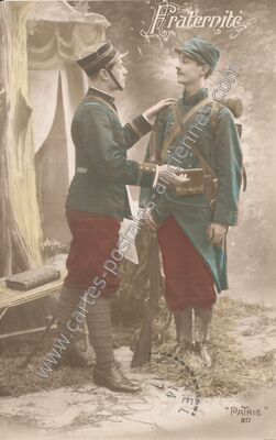 Carte postale ancienne Fraternite — Fraternite — Militaire