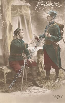 Carte postale ancienne Fraternite — Fraternite — Militaire