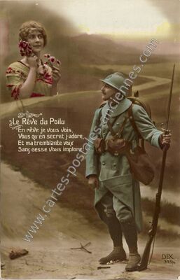 Carte postale ancienne Le Reve du Poilu — Le Reve du Poilu — Militaire