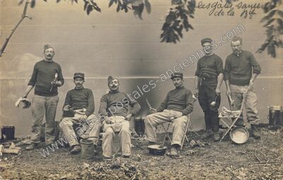 Carte postale ancienne Les galères, sans — Soldats — Militaire