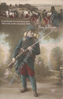 Carte postale ancienne Sur le Front — Sur le Front — Militaire