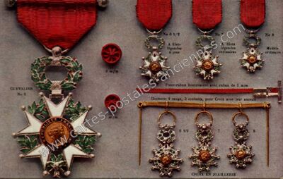 Carte postale ancienne Croix en joaillerie — Legion d'Honneur — Militaire