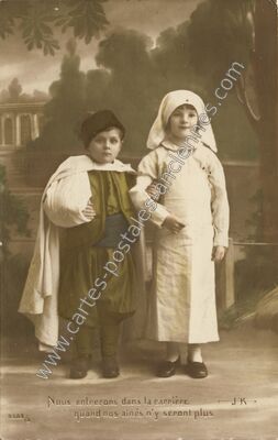 Carte postale ancienne Nous entrerons dans la carrière quand nos ainés n'y seront plus — Nous entrerons — Patriotisme