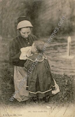 Carte postale ancienne Anni soufflo dou — Au Pays Creusois — Personnage