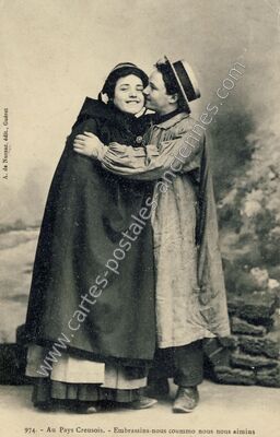 Carte postale ancienne Embrassins-nous coummo nous nous aimins — Au Pays Creusois — Personnage
