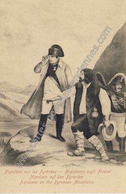 Carte postale ancienne Napoléon sur les Pyrénées — Napoleon — Personnage