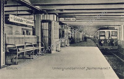 Carte postale ancienne Untergrundbahnhof „Spittelmarkt — Berlin — Allemagne