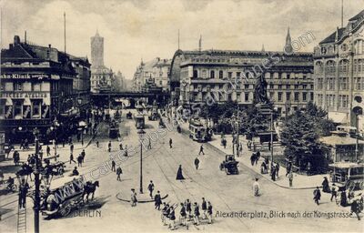 Carte postale ancienne Alexanderplatz, Blick nach der Königstrasse — Berlin — Allemagne