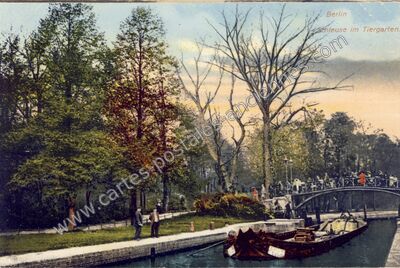 Carte postale ancienne Schleuse im Tiergarten — Berlin — Allemagne