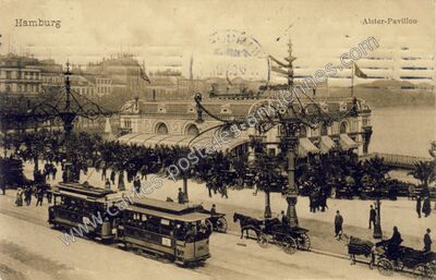 Carte postale ancienne Alster-Pavillon — Hamburg — Allemagne