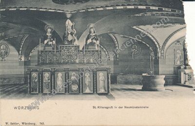 Carte postale ancienne St. Kiliansgruft in der Neumünsterkirche — Wurzburg — Allemagne