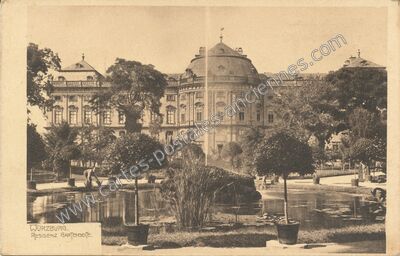 Carte postale ancienne Residenz Gartenseite — Wurzburg — Allemagne