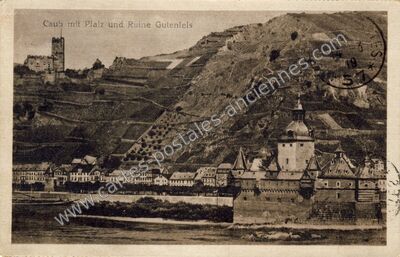 Carte postale ancienne Pfalz und Ruine Gutenfels — x — Allemagne