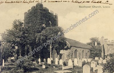 Carte postale ancienne Southover Church — Lewes — Angleterre