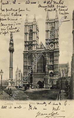 Carte postale ancienne Westminster Abbey — London w — Angleterre