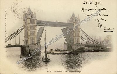 Carte postale ancienne The Tower Bridge — London — Angleterre