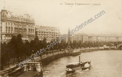 Carte postale ancienne Thames Embankment — London — Angleterre